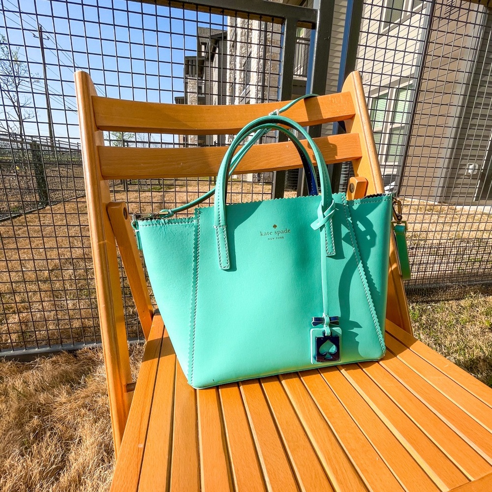 Kate Spade turquoise crossbody satchel